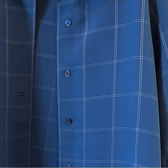 Jessica London size 1X open‎ front blue plaid type shirt - Picture 7 of 12